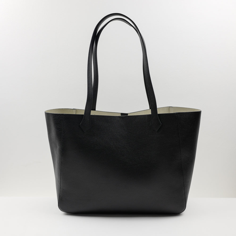 1140 Medium Tote Bag in Black Calf