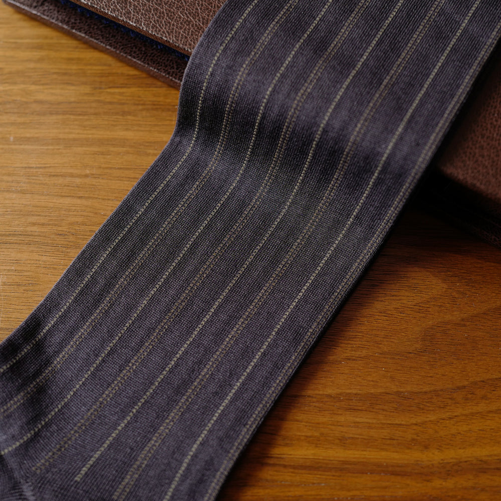 Brown Multi Stripes over-the-calf Socks