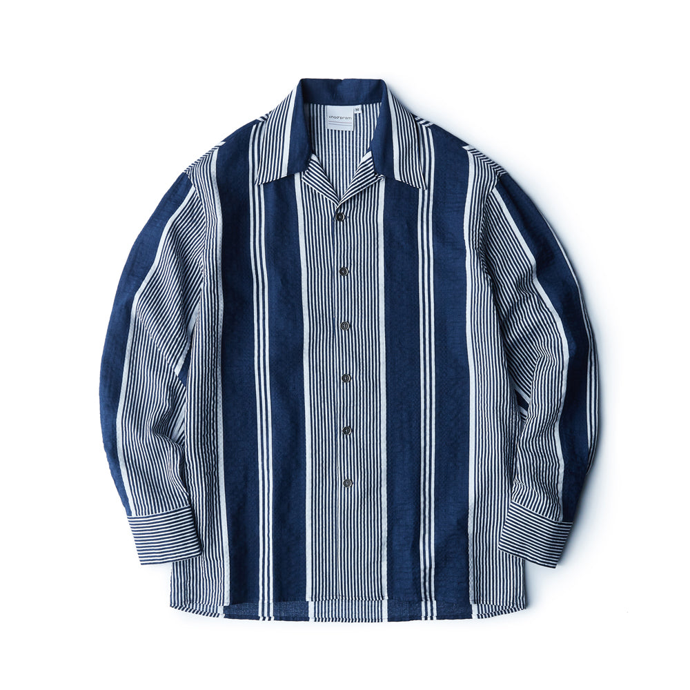 Navy Stripes Seersucker Shirt