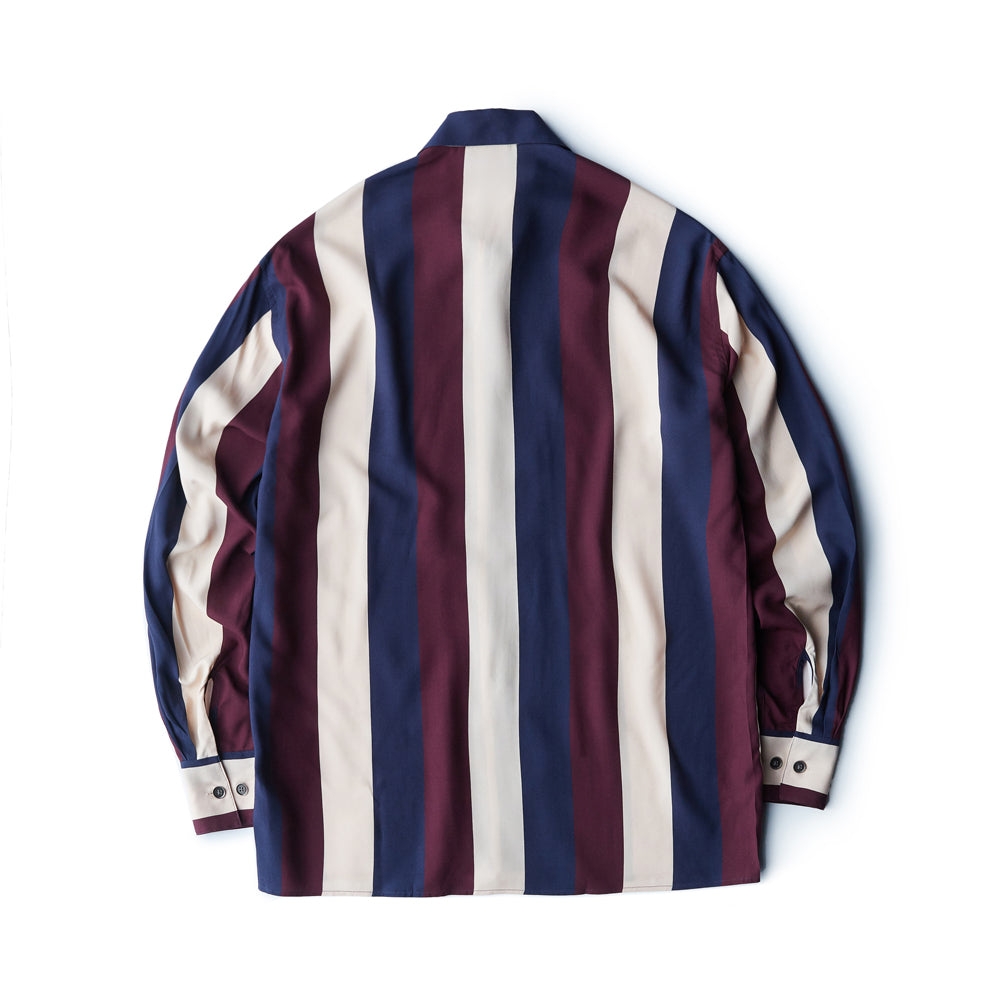 Wine Stripes Rayon Shirt