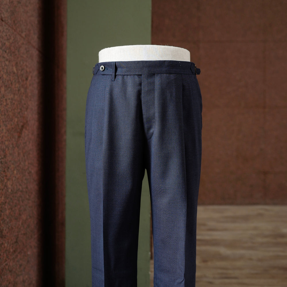 Navy Summer Wool Trousers