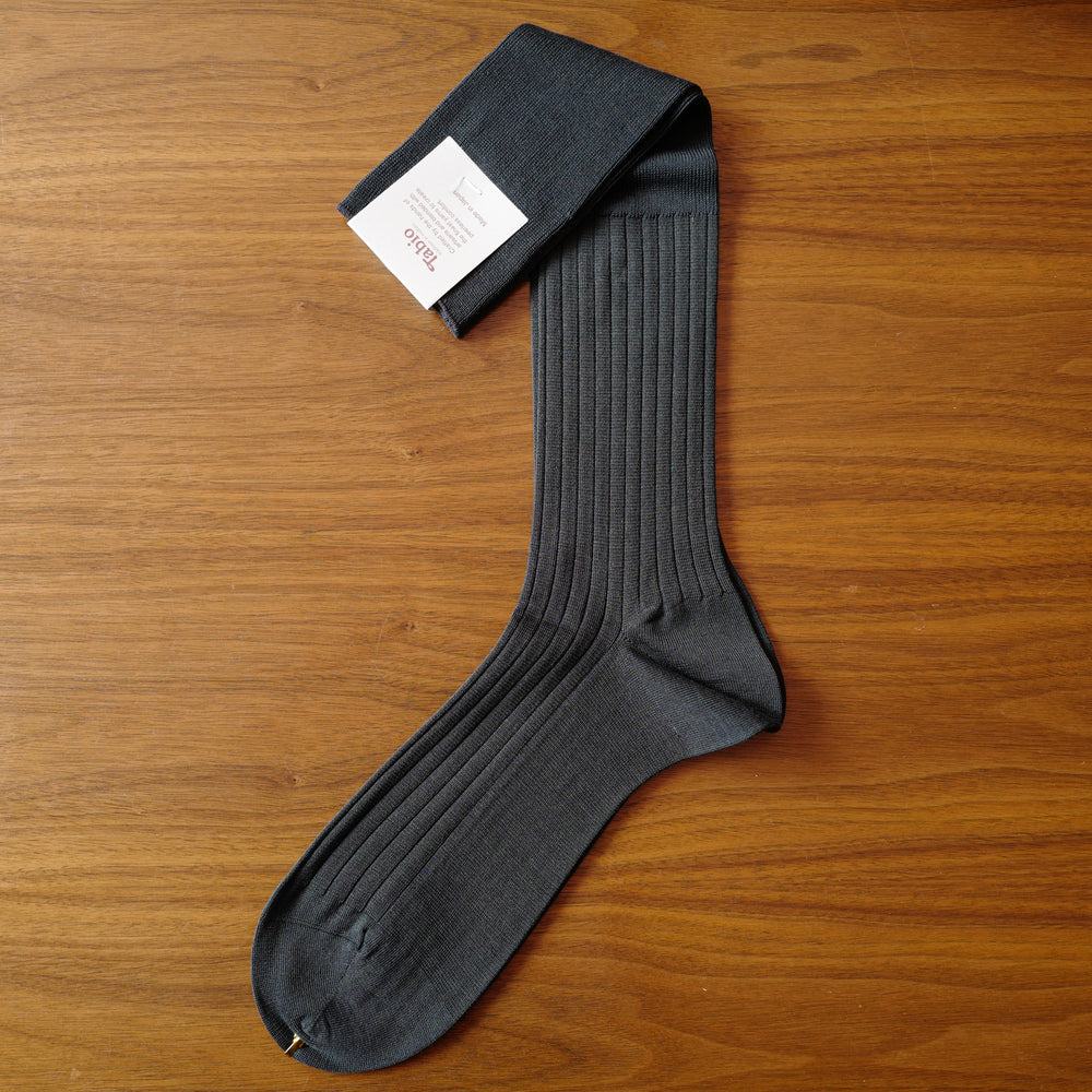 Grey DEOCELL® over-the-calf Ribbed Socks