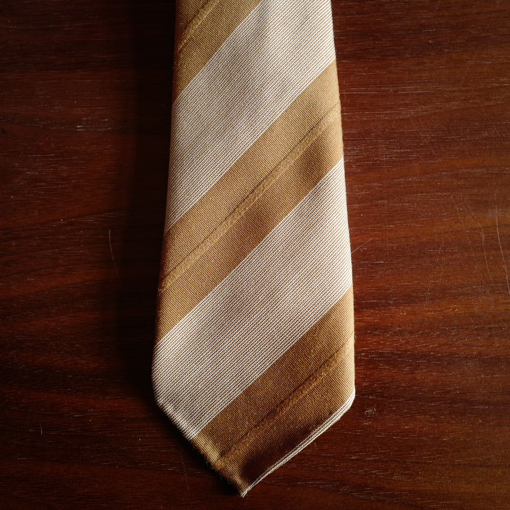 Orange Block Stripes 7-Fold Silk/Cotton Tie