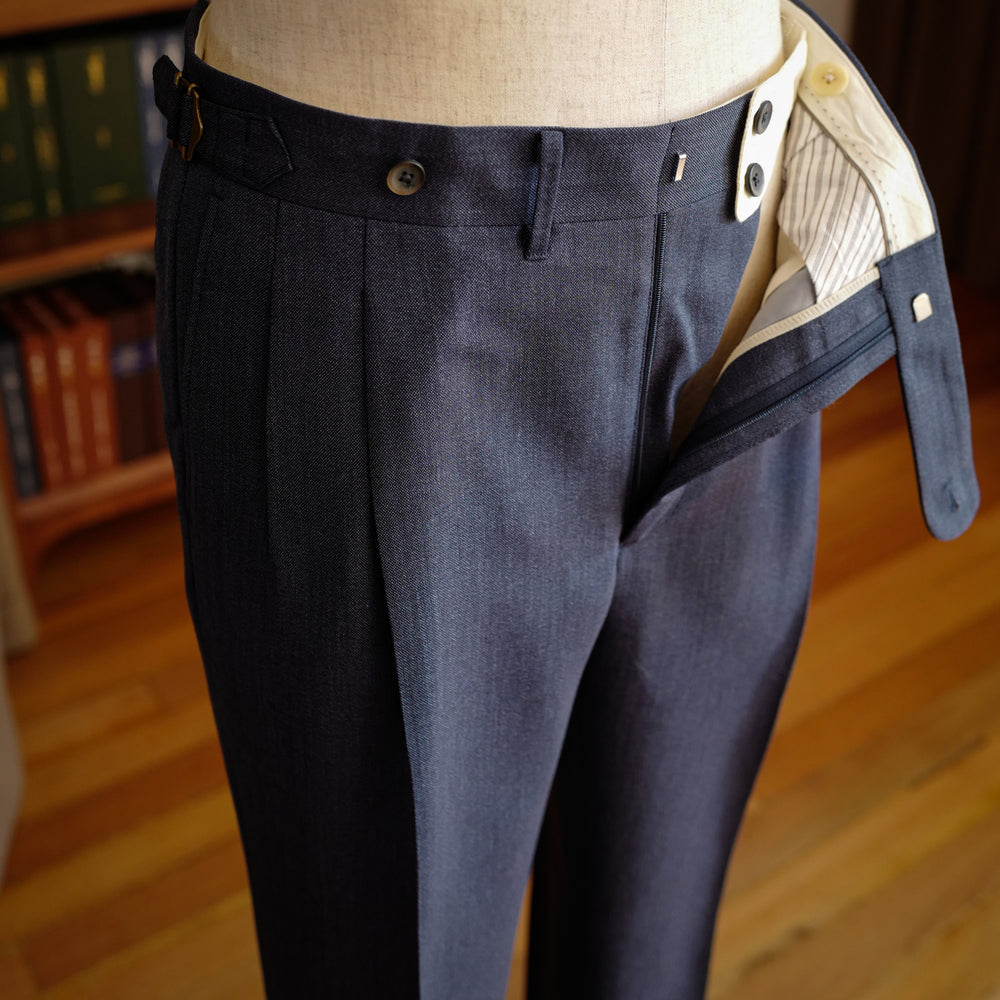 Denim Blue Wool/Mohair Trousers (New Classic)