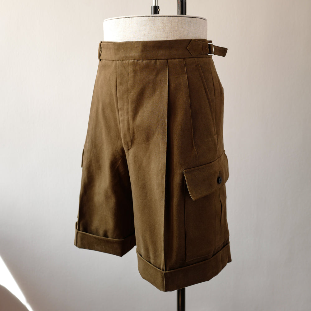 C1 Shorts in brown cotton