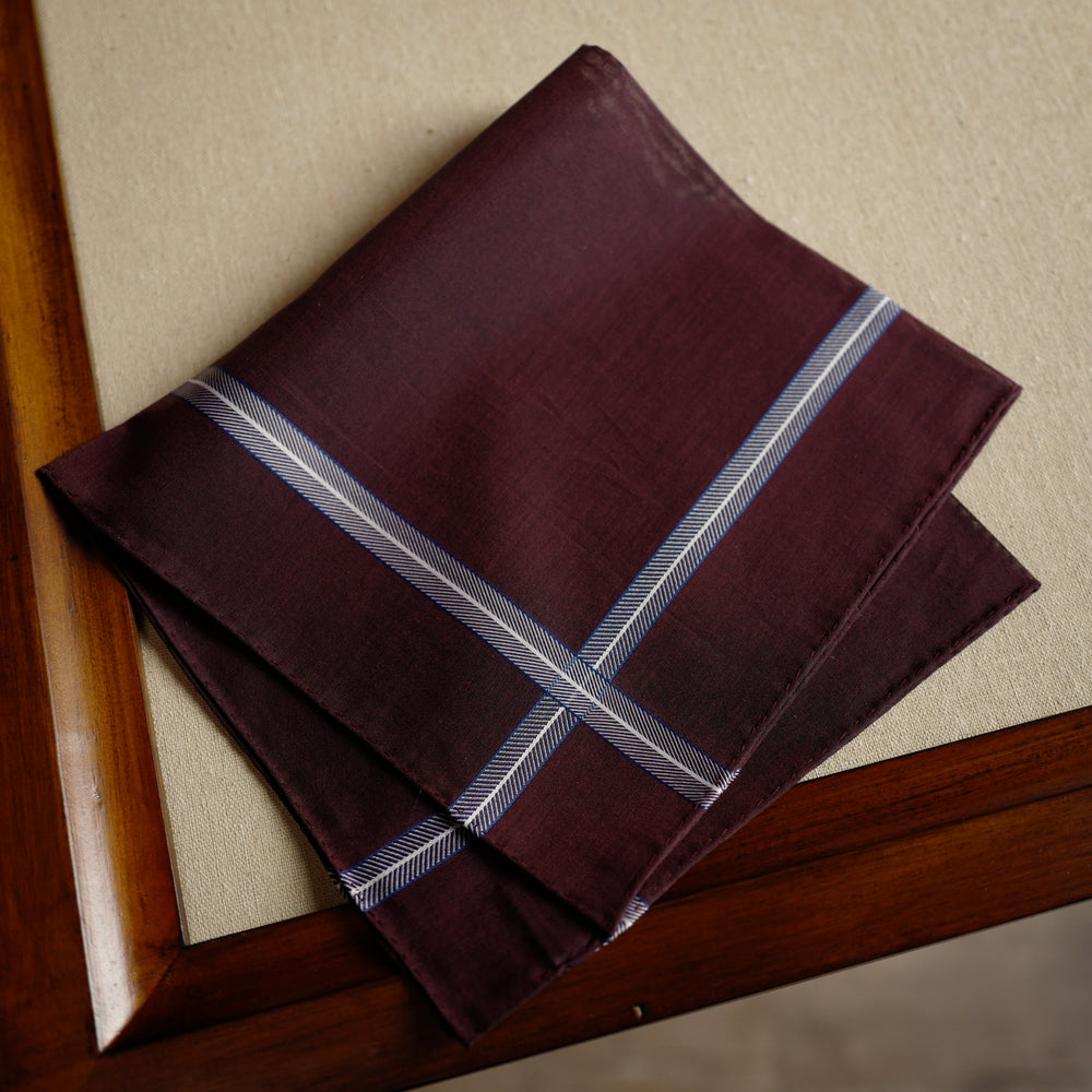 Chevron Pocket Square in Burgundy