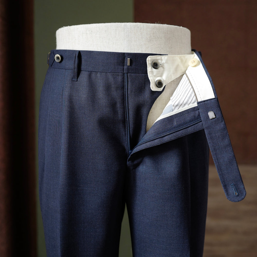 Navy Summer Wool Trousers