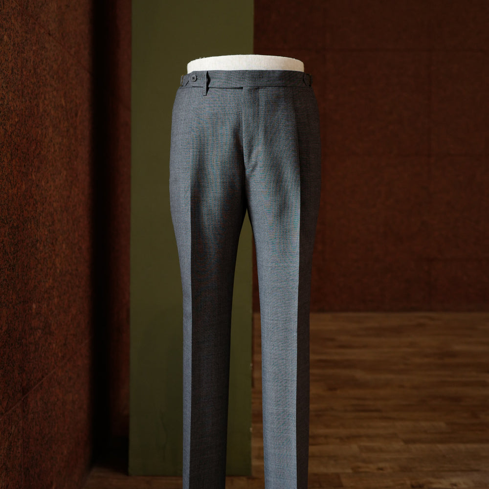 Mid Grey Sharkskin Wool Trousers