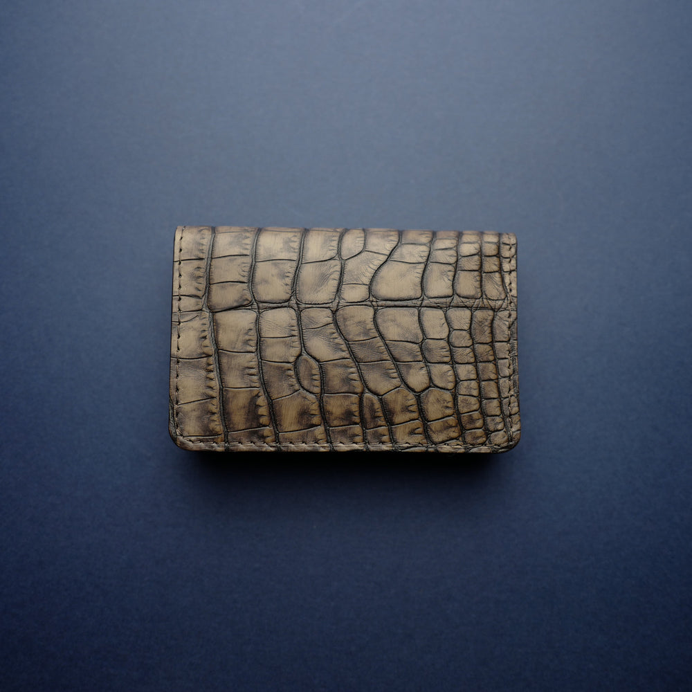 Vintage Brown Alligator Card Wallet