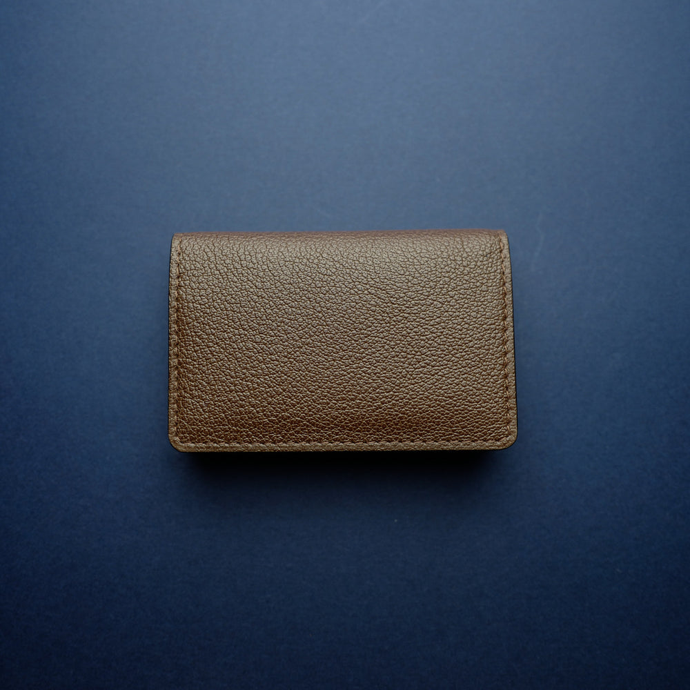 Brown Shrunken Calf Card Wallet