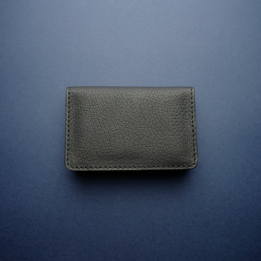 Black Shrunken Calf Card Wallet