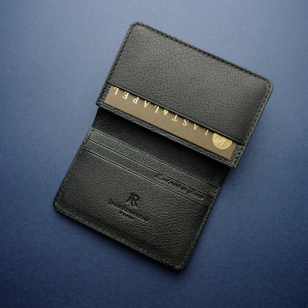 Black Shrunken Calf Card Wallet