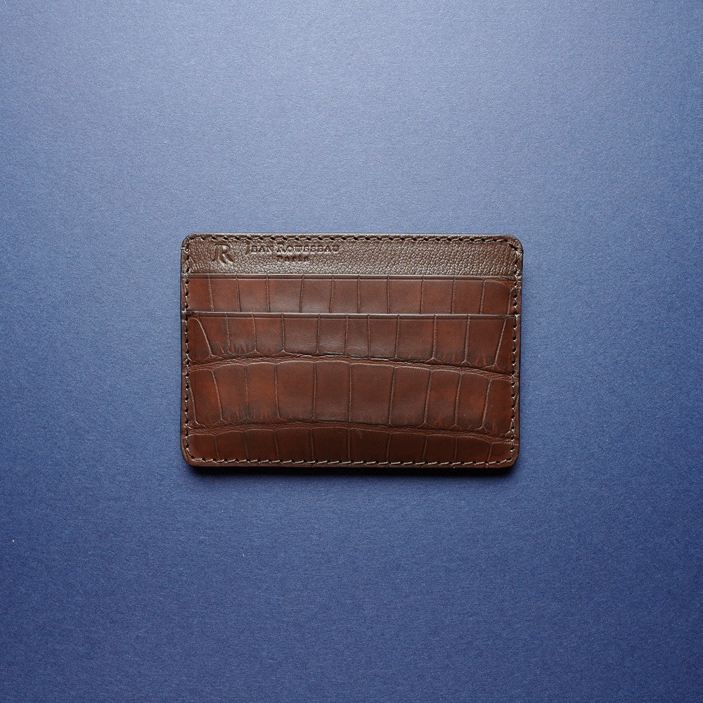 Dark Brown Alligator Card Holder