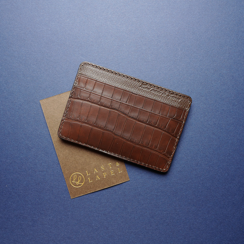 Dark Brown Alligator Card Holder