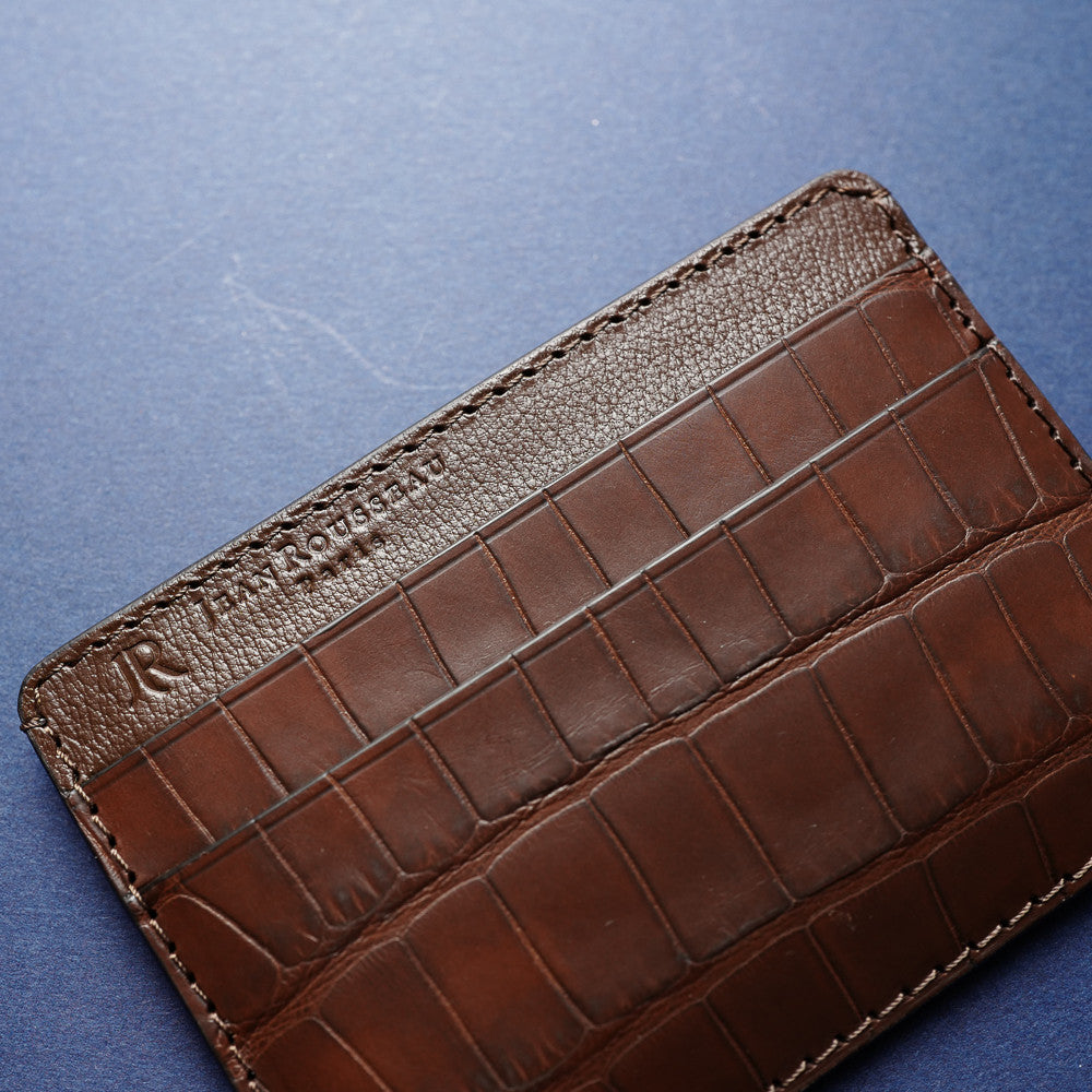 Dark Brown Alligator Card Holder