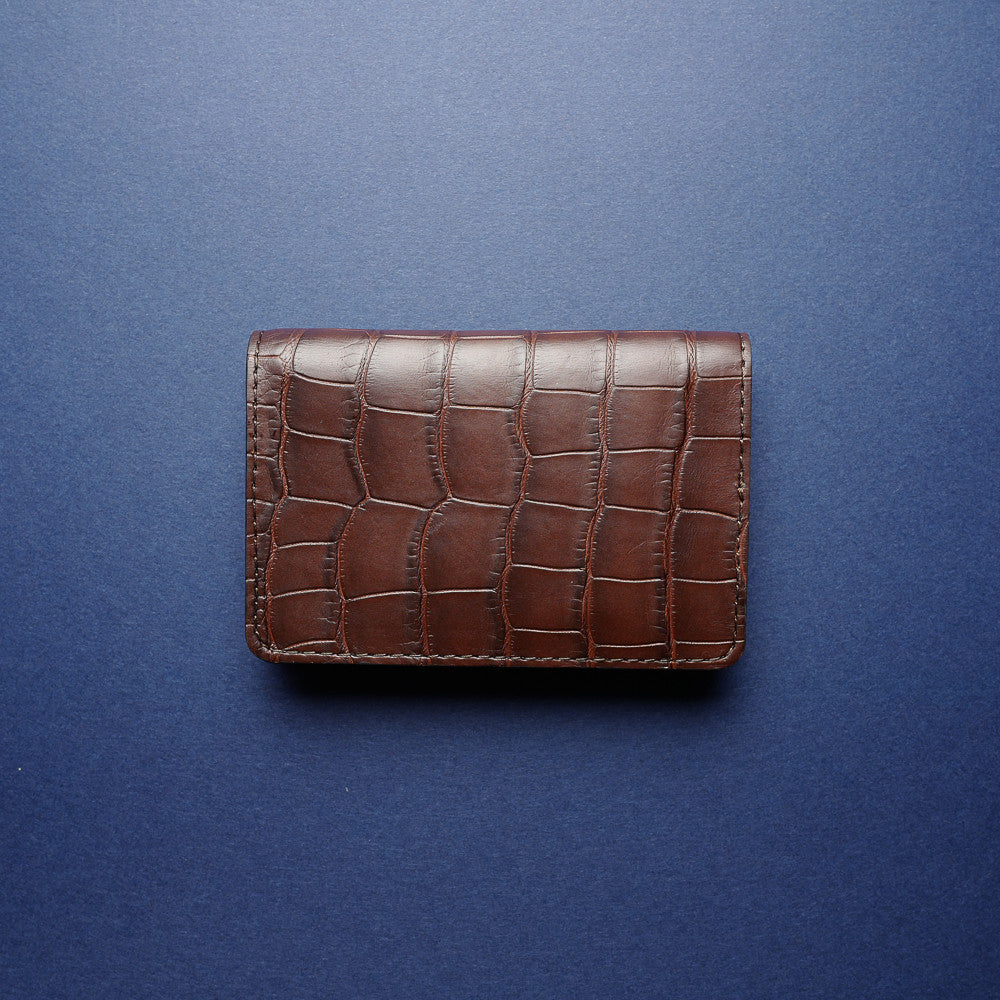 Dark Brown Alligator Card Wallet