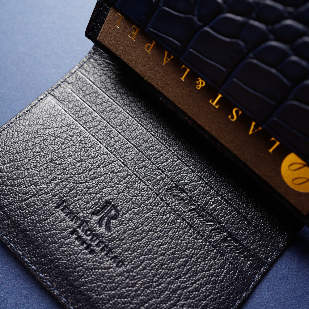 Navy Alligator Card Wallet