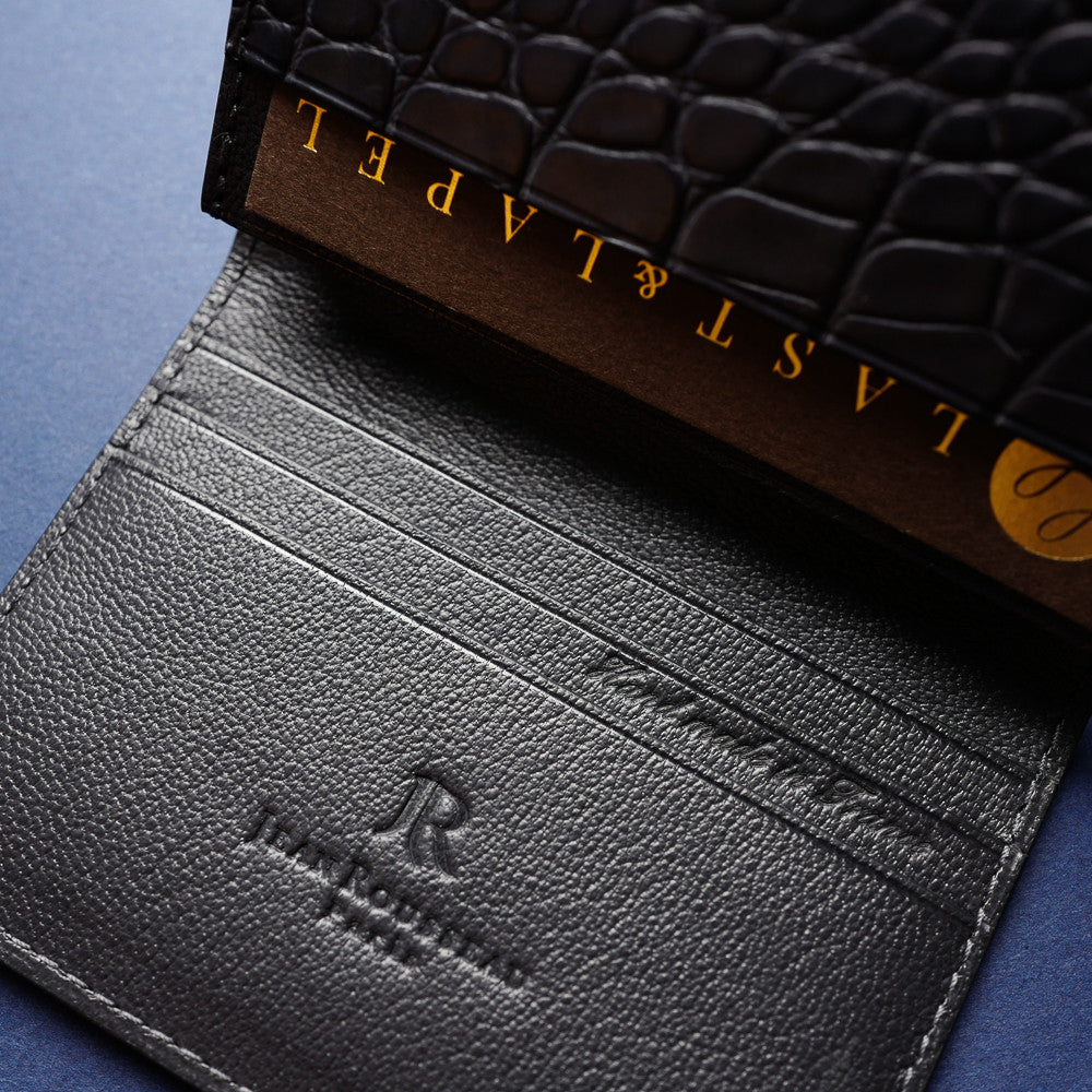 Slate Grey Alligator Card Wallet