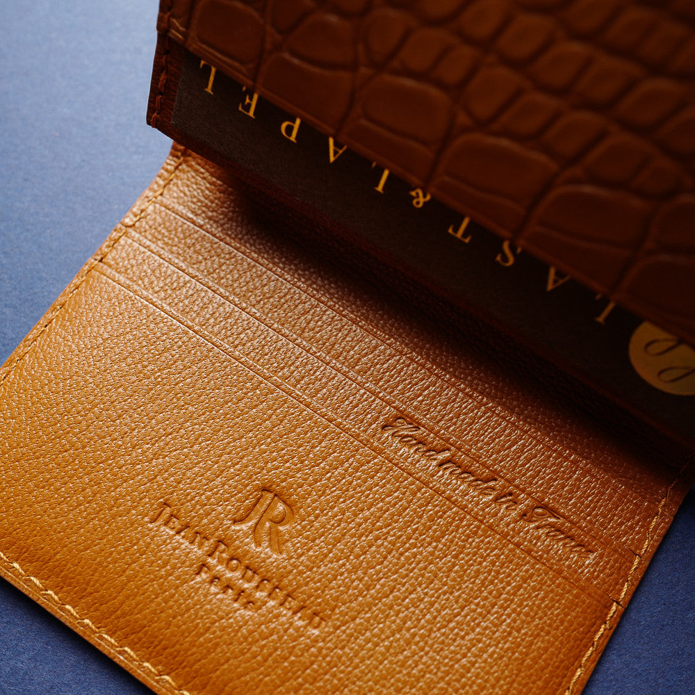 Honey Brown Alligator Card Wallet