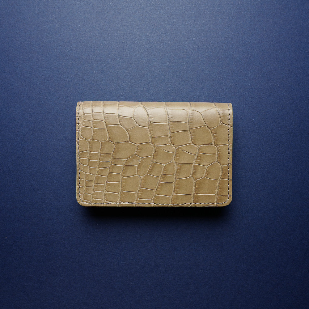 Taupe Alligator Card Wallet