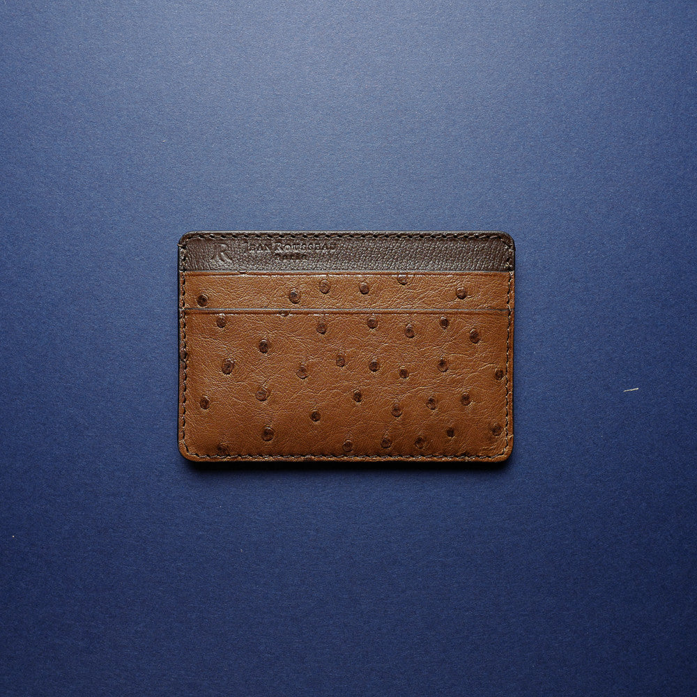 Brown Ostrich Card Holder