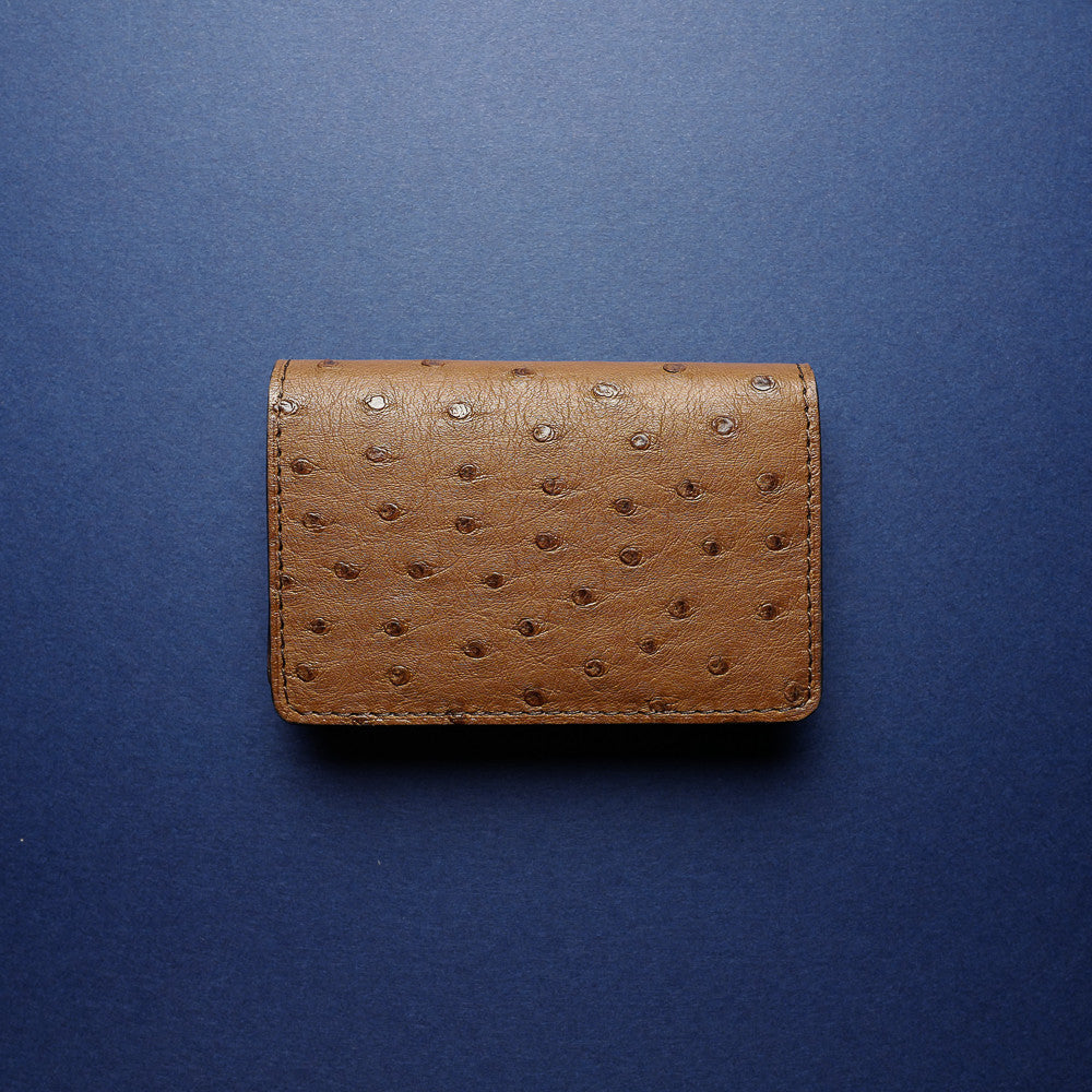 Brown Ostrich Card Wallet
