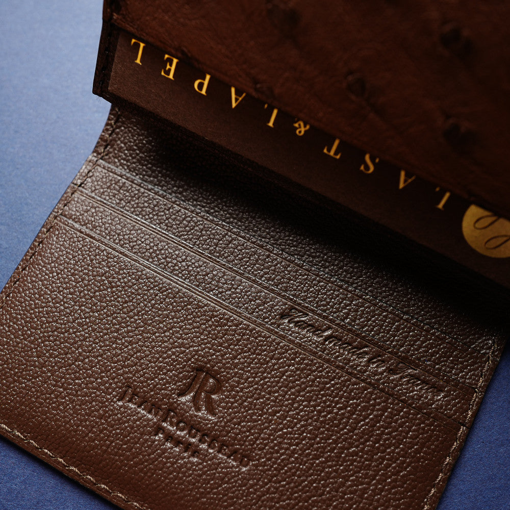 Brown Ostrich Card Wallet