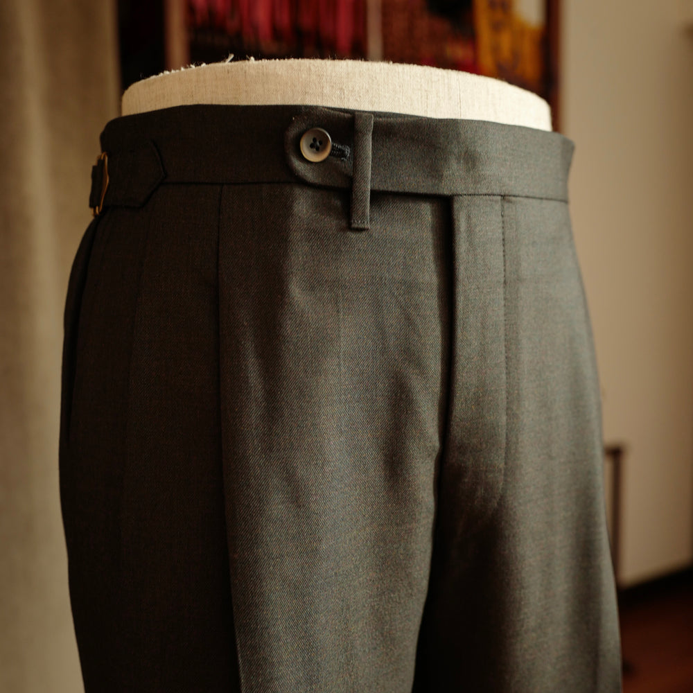 Melange Green Twill Trousers Mod.2