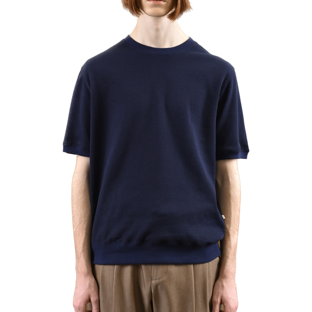 Waffle T-shirt in Navy