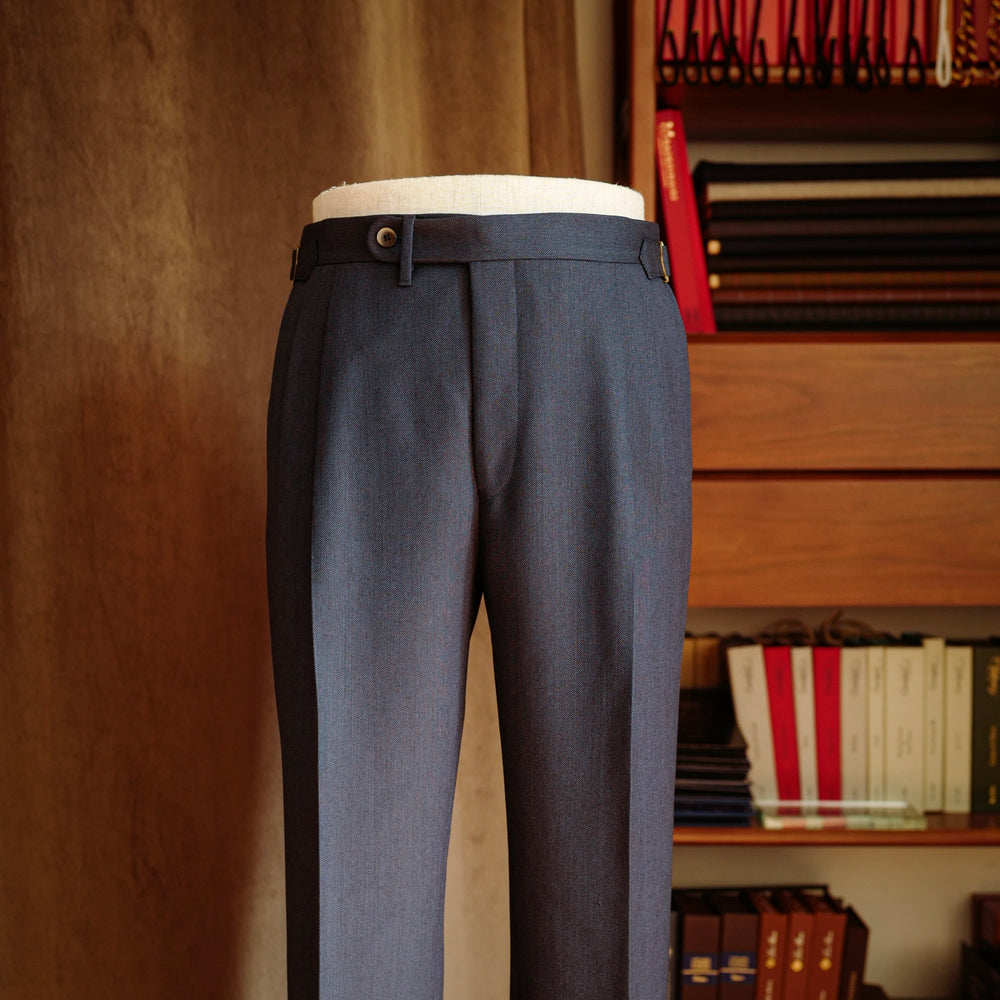 Navy Birdseye Wool Trousers Mod.2
