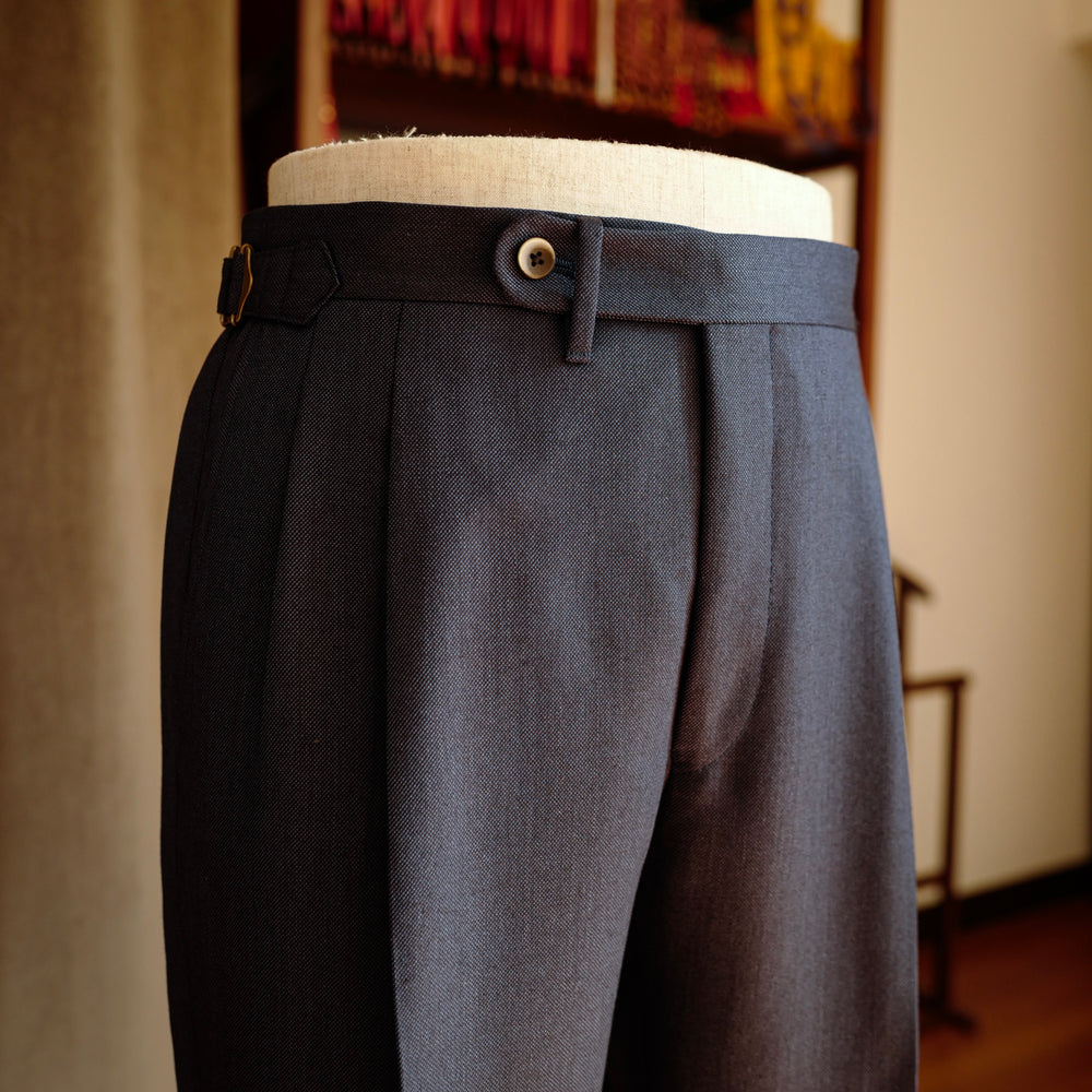 Navy Birdseye Wool Trousers Mod.2