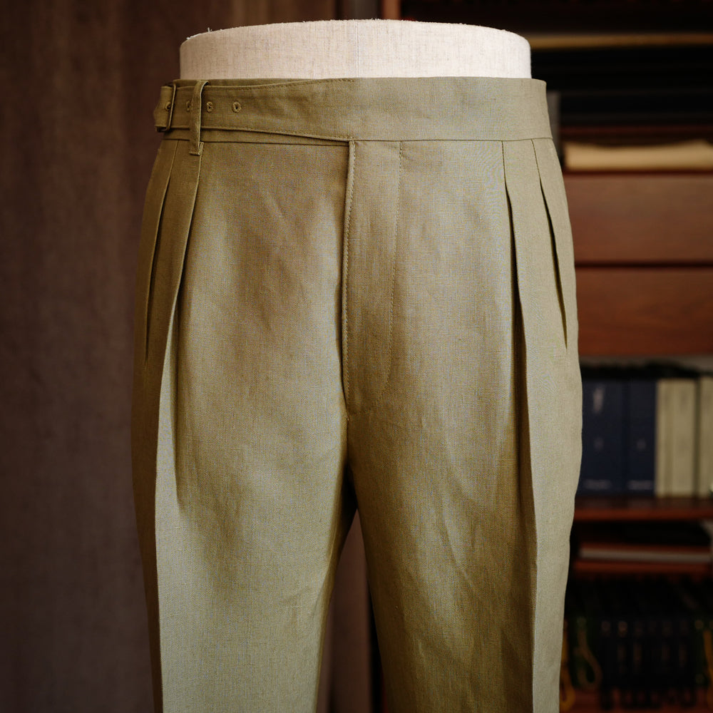 Oatmeal Linen Gurkha Trousers