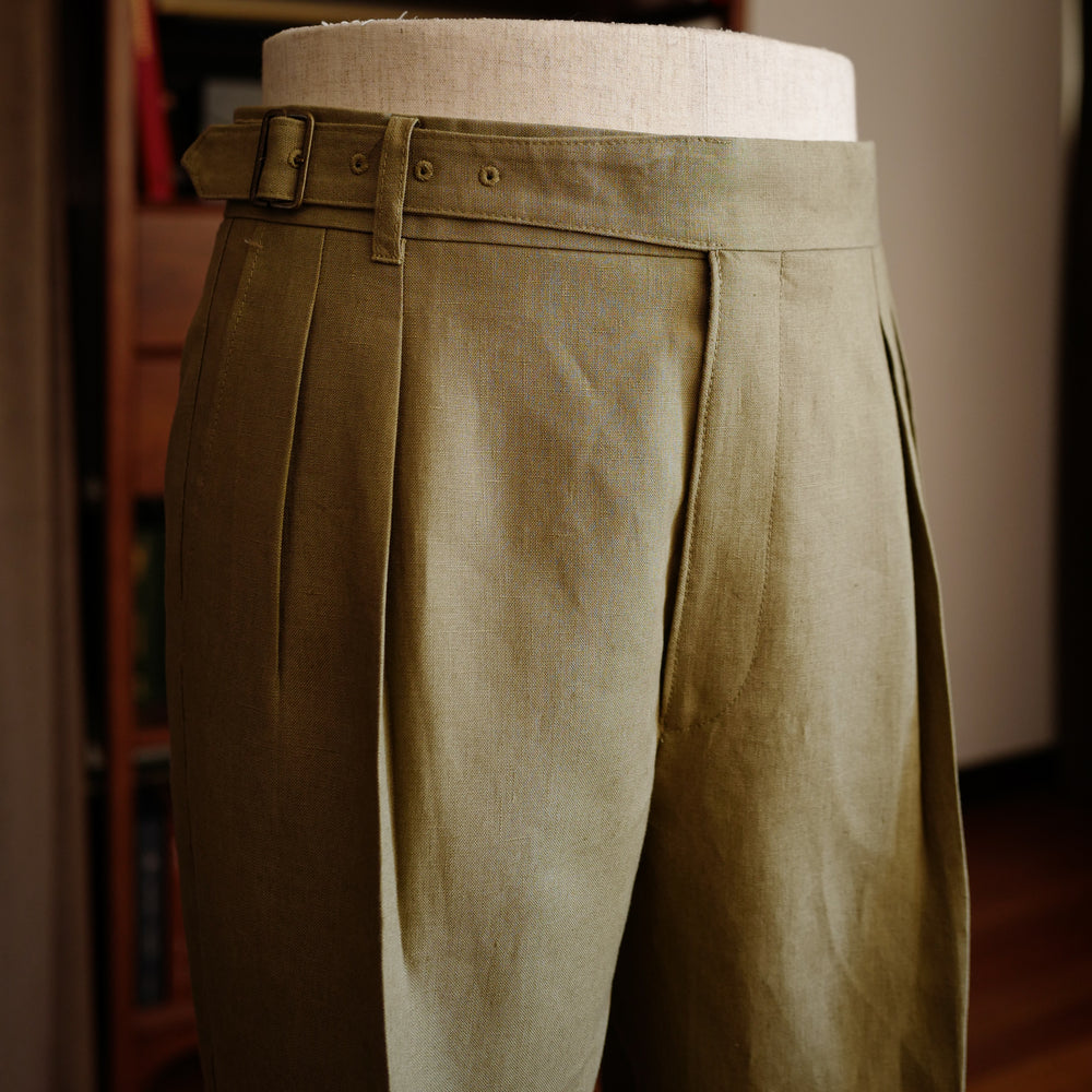 Oatmeal Linen Gurkha Trousers