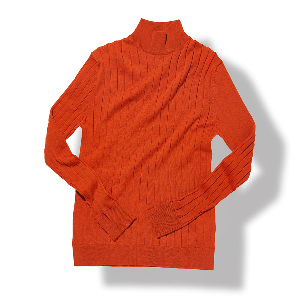 Mock Neck Sweater in Orange