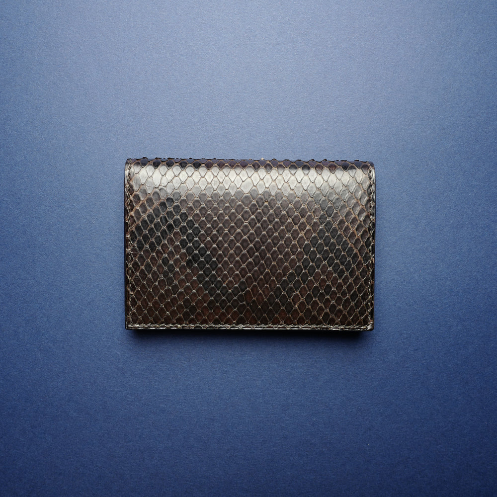 P1021 Card Case in Brown Python