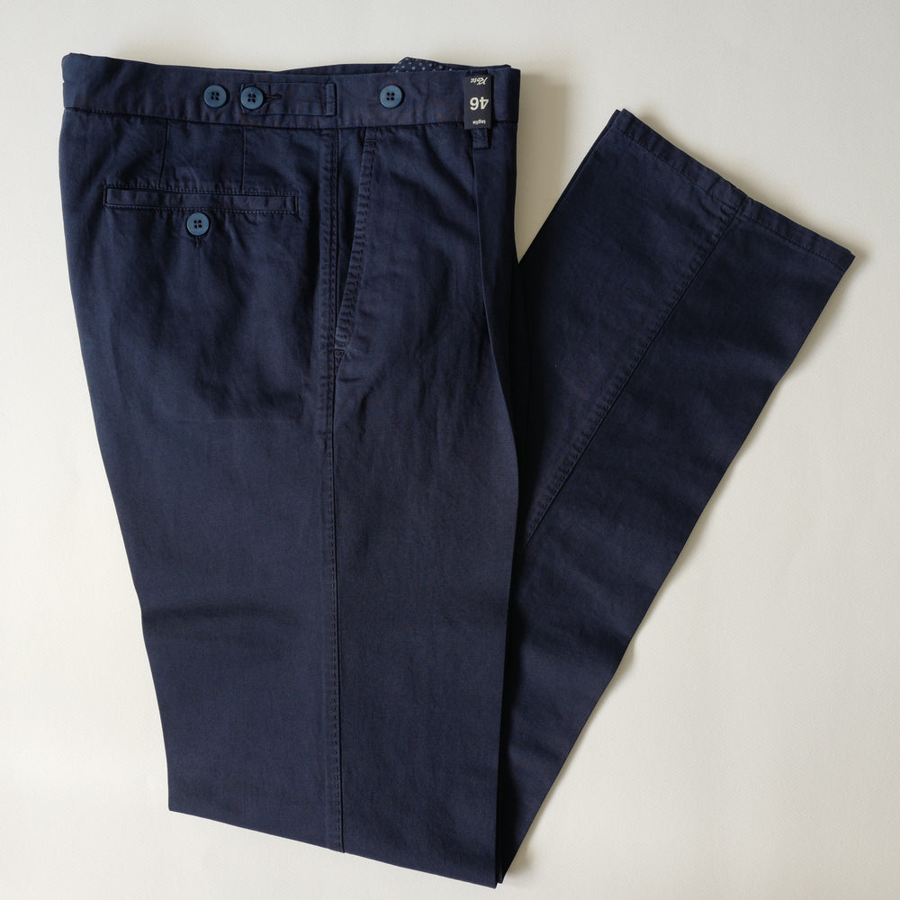 Navy Cotton/Linen Trousers