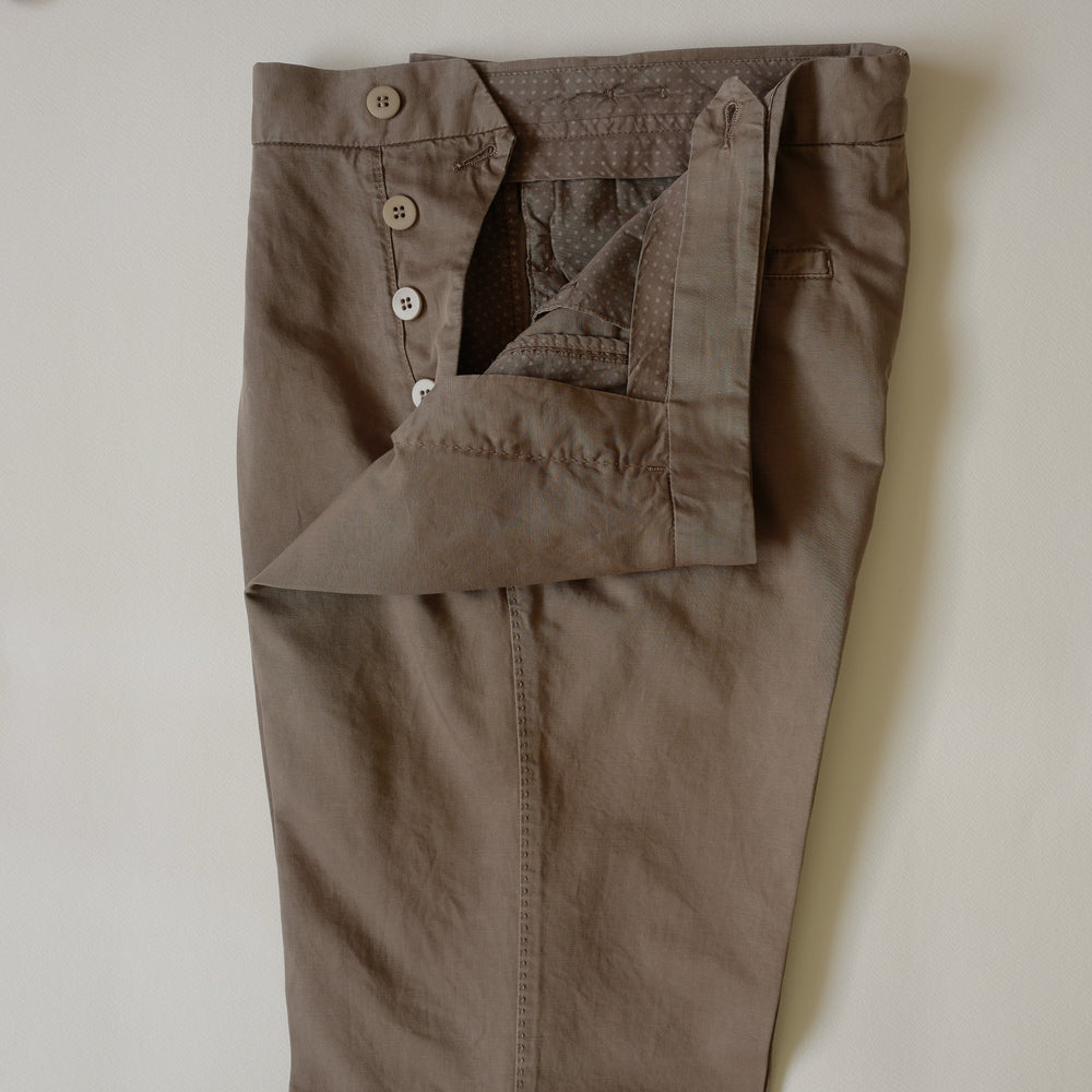 Light Brown Cotton/Linen Trousers