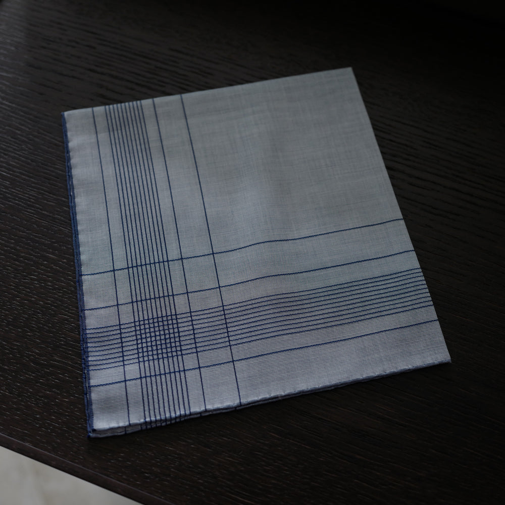 Harlan Pocket Square in fil à fil denim