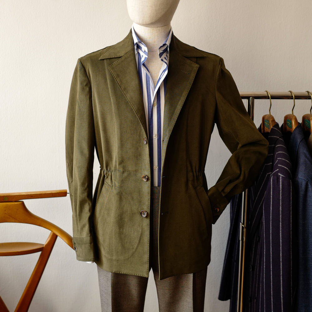 S Jacket in Khaki Cotton