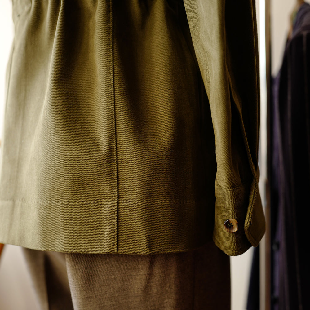 S Jacket in Khaki Cotton