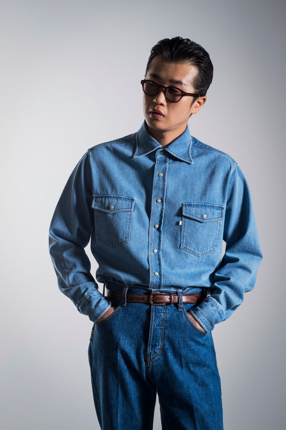 Denim Shirt in Light Blue