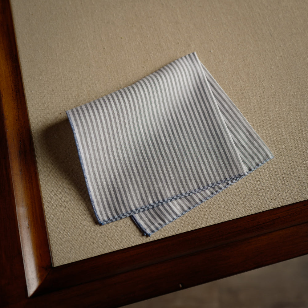 Trouville Pocket Square in Grey