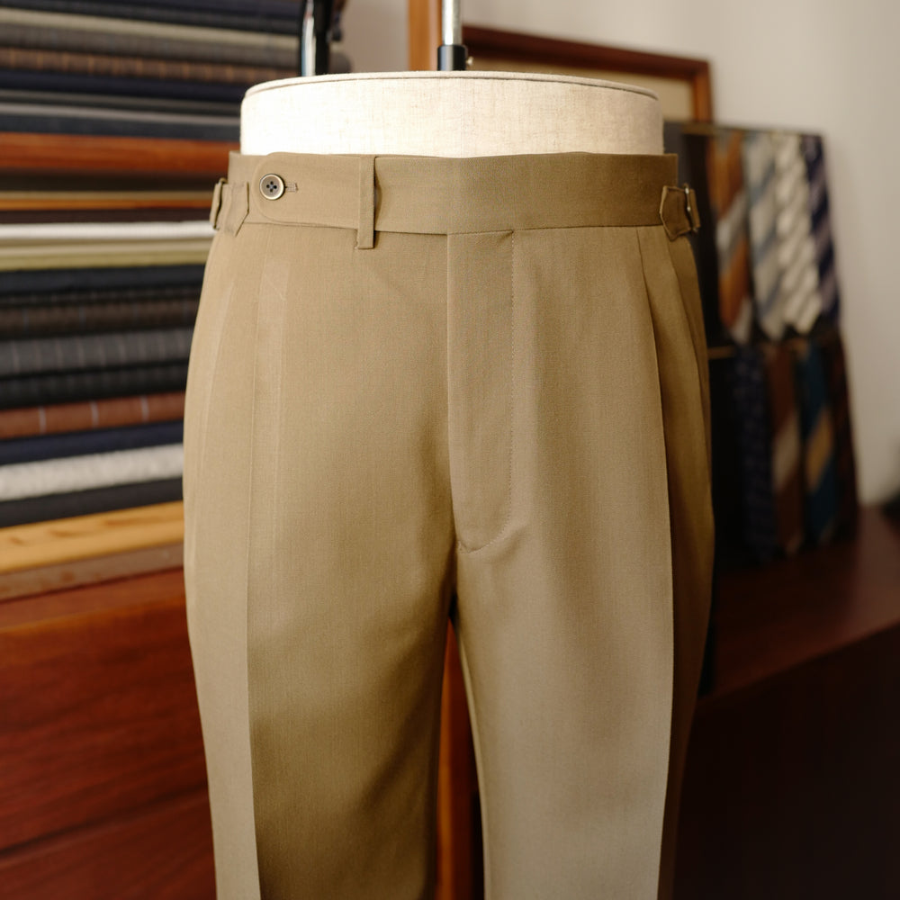 Brown Gabardine Wool Trousers (New Classic)