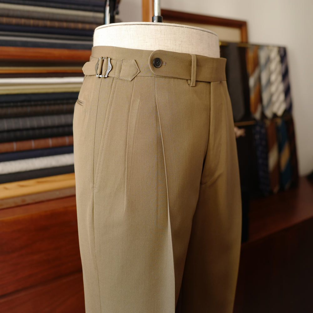 Brown Gabardine Wool Trousers (New Classic)