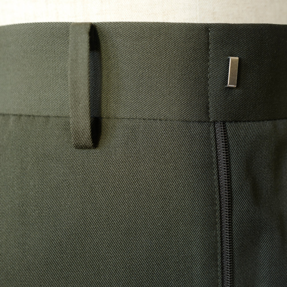Green Gabardine Wool Trousers (New Classic)