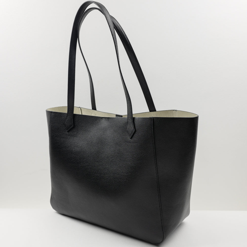 1140 Medium Tote Bag in Black Calf