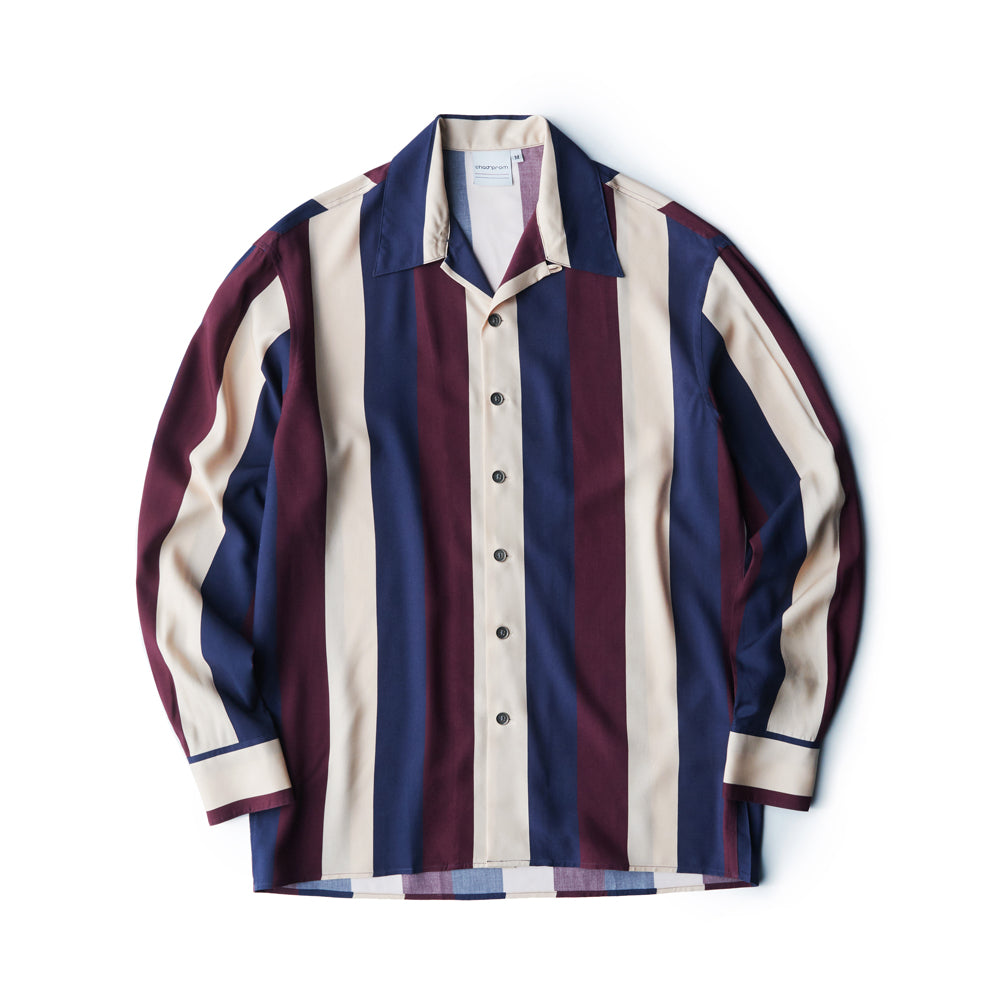 Wine Stripes Rayon Shirt