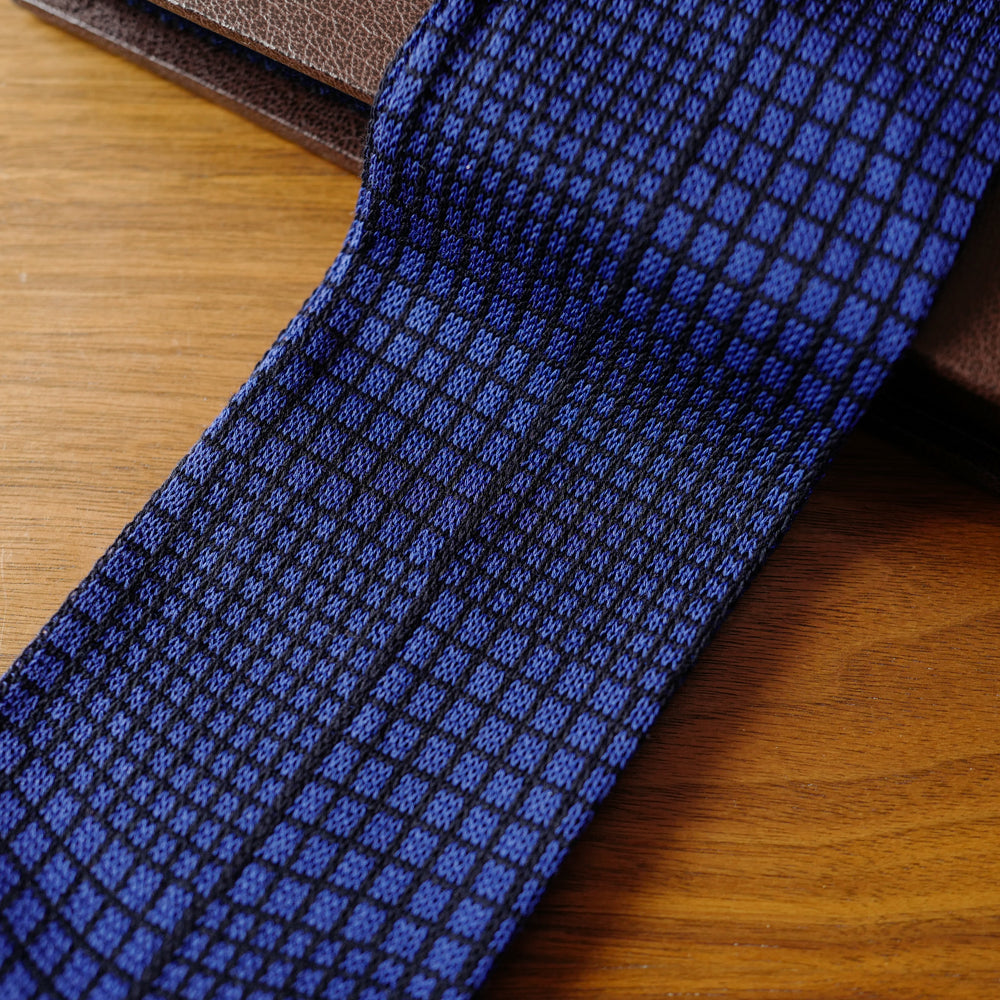 Blue Checkerboard Cotton over-the-calf Socks