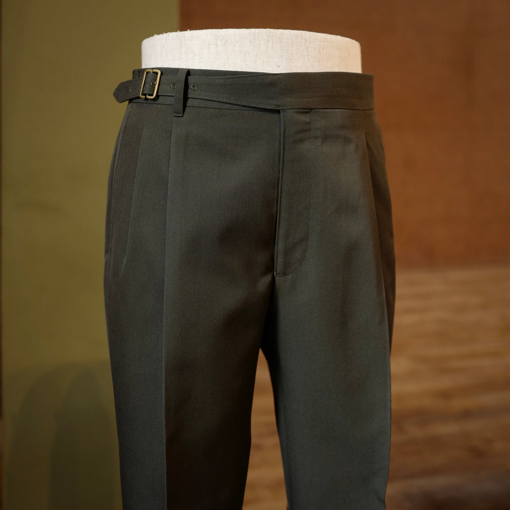 Olive Green Vintage Wool Gurkha Trousers