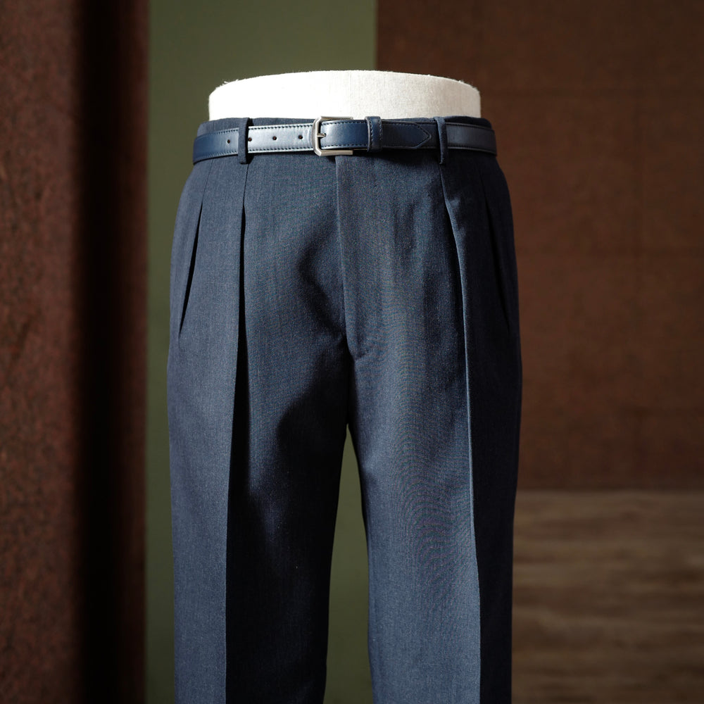 Navy Vintage Wool Hollywood Top Trousers